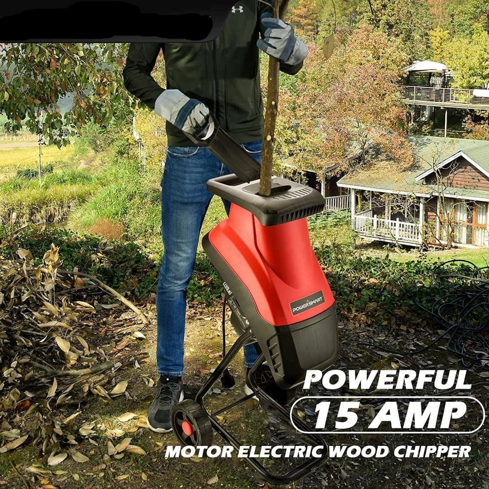 Heavy Duty Electric Wood Chipper - Corded Shredder, and Mulchers - Gear Elevation