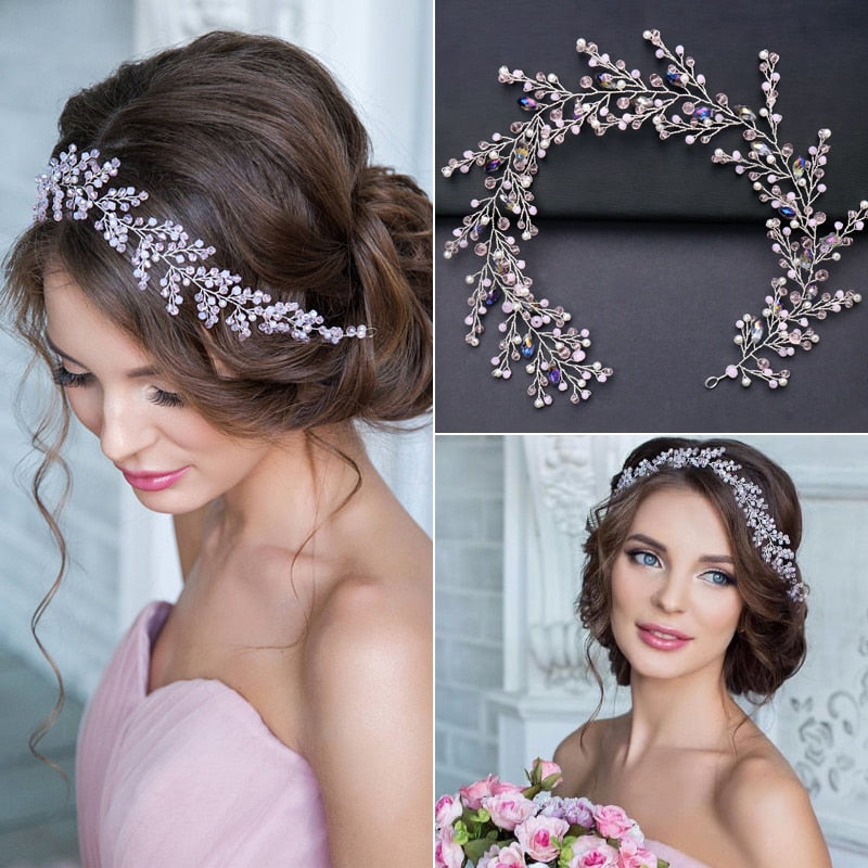 Premium Photo  Close-up of the bride's hairstyle. curls. jewelry with pearls  for hair. wedding ceremony. preparatio