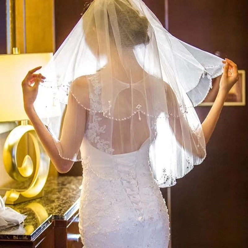 JL Johnson Bridal V4903 Five Layer Short Custom Wedding Veil