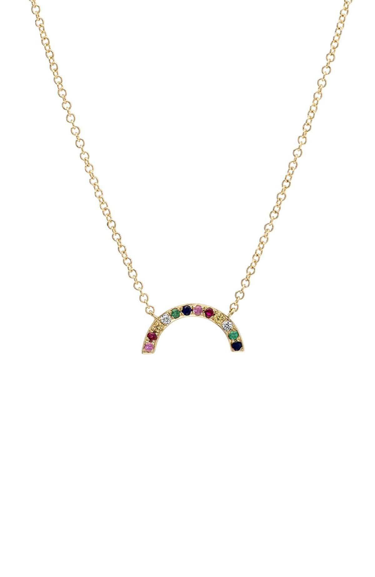 14k Gold Rainbow Arch Necklace