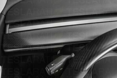 3 pcs Car Interior Trim Real Carbon Fiber 3D Center Console Panel Dash