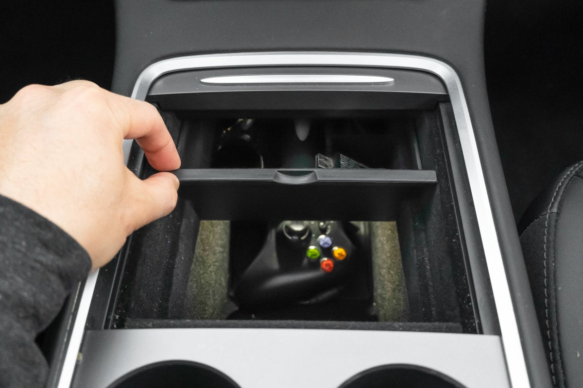 Tesla Model Y Trunk Side Storage Bins with Carpeted Lids (OEM Style )