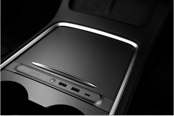 TOPABYTE Tesla USB LED Hub mit Mittelkonsole Organizer Tray für Model 3 und  Model Y 2019–2023 unterstützt 27 W Schnellladung, Nicht für Model 3