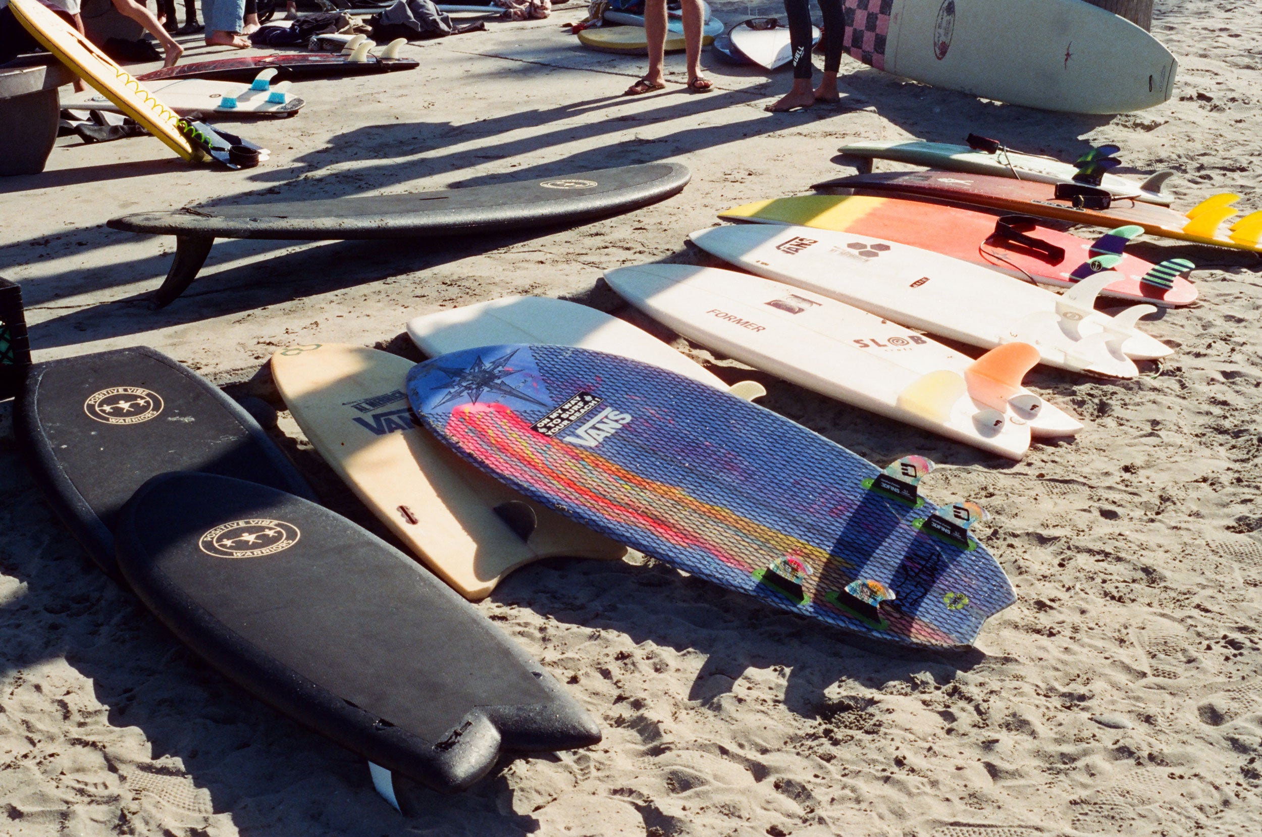 surfboards on the beach