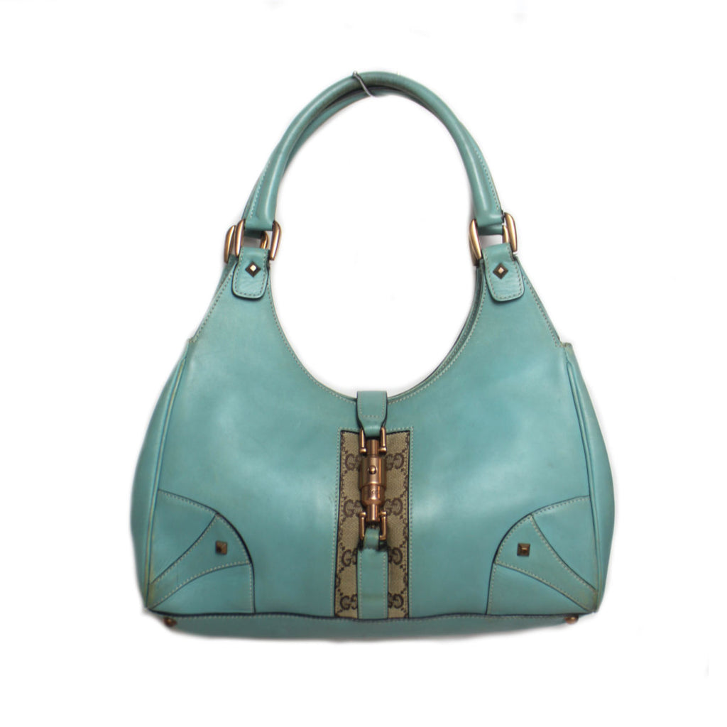 Gucci 'Jackie O' Turquoise Leather Hobo Bag | luxequarter.com