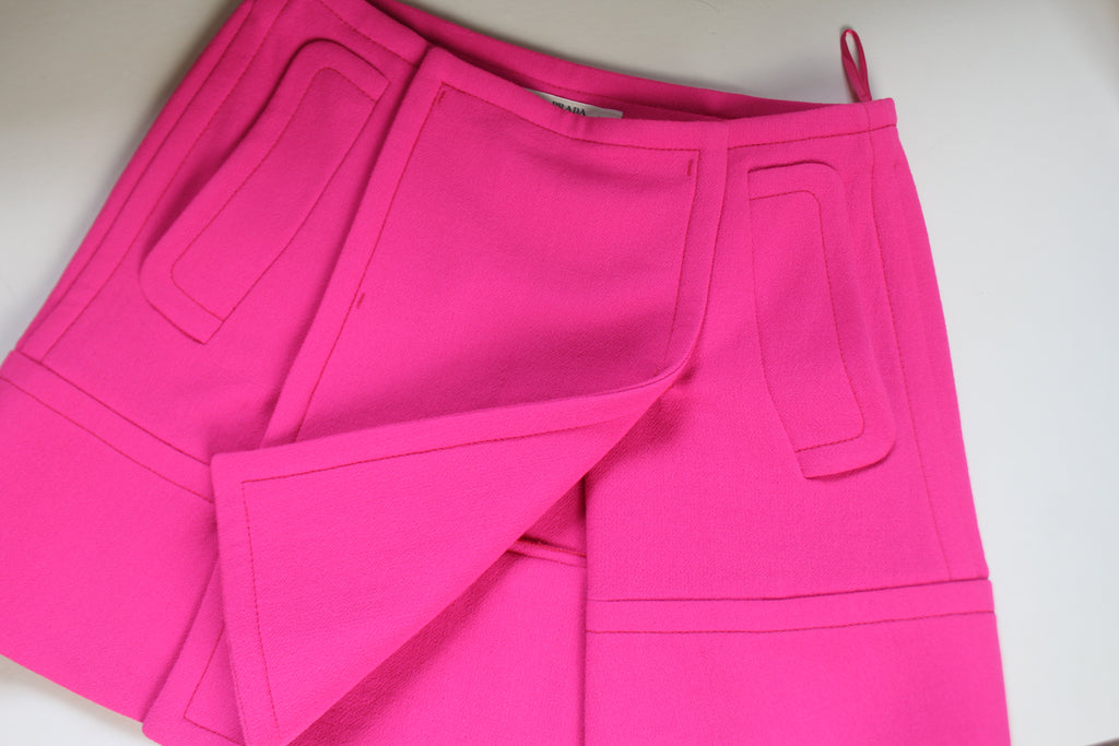 Prada Hot Pink Wrap Mini Skirt EU 38 | luxequarter.com
