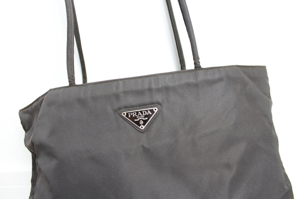 Prada Tessuto City Tote Bag in Ebano (Dark Brown) 