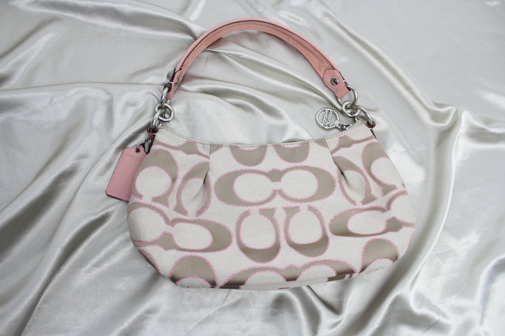 Coach Poppy Pink Monogram Shoulder Bag 