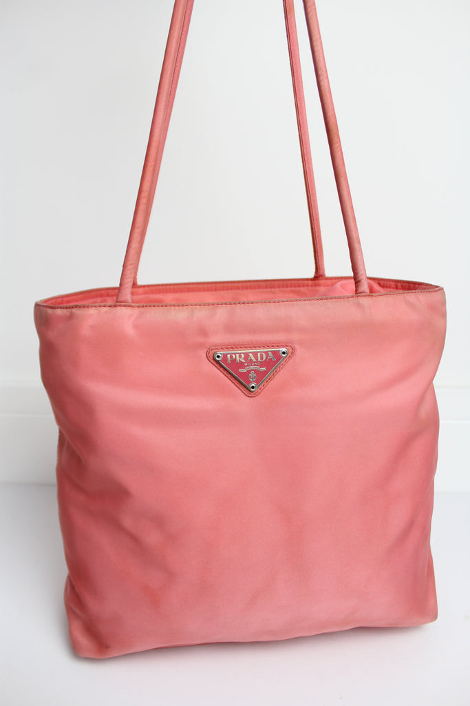 Prada Tessuto Nylon Tote Bag in Bright Pink 