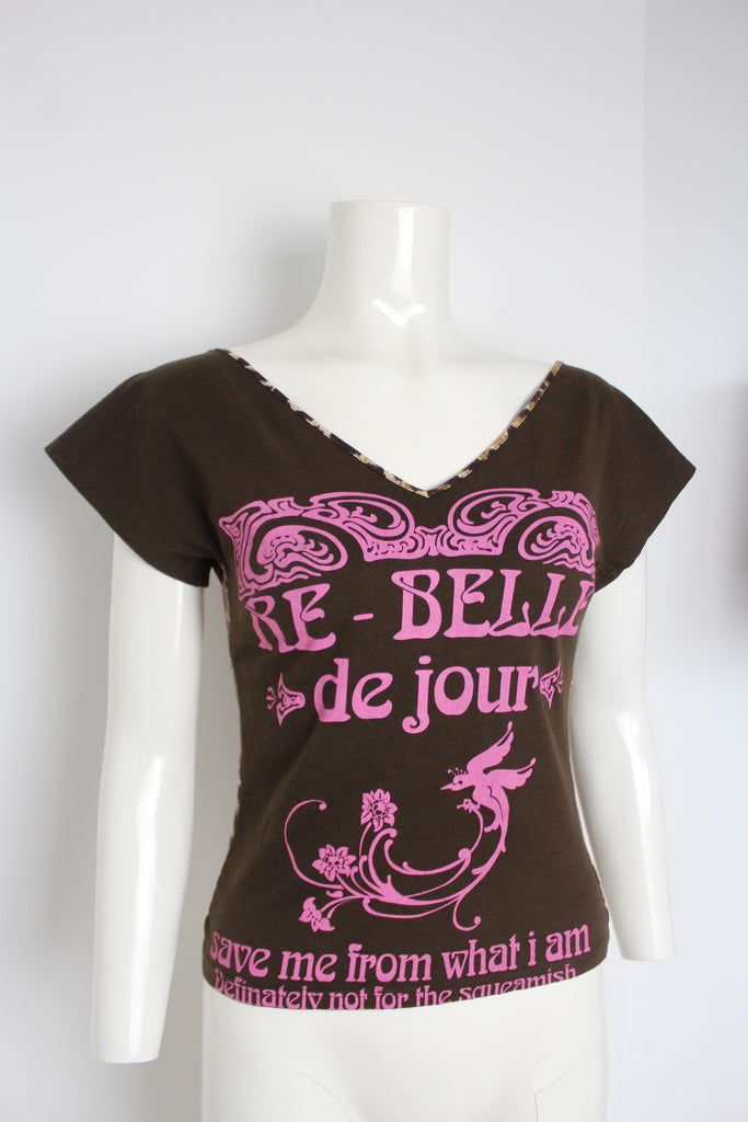 Dolce & Gabbana Brown & Leopard Slogan T-shirt 