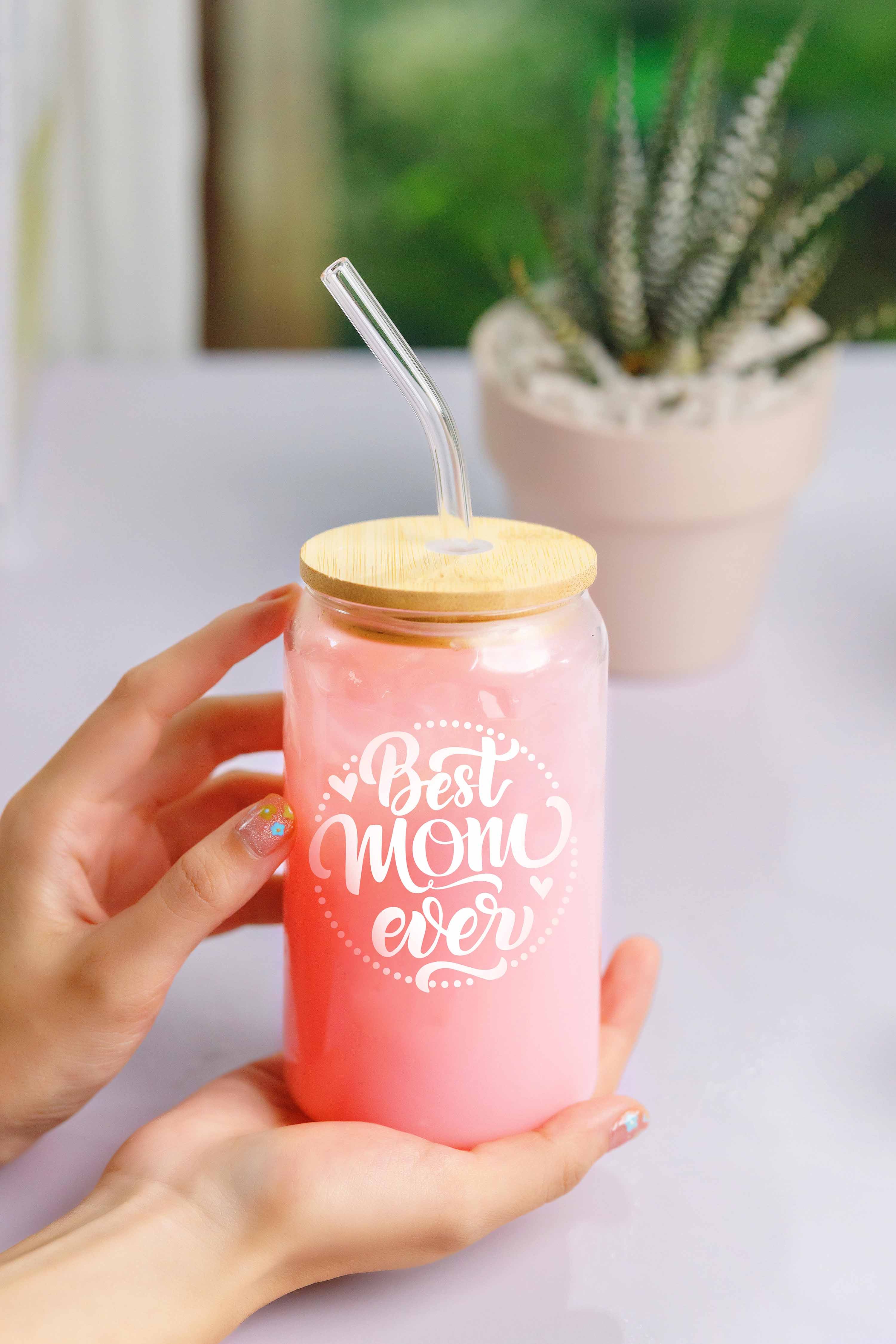 To My Mom Iced Coffee Glass, Lid + Straw — The Simple Design Co.