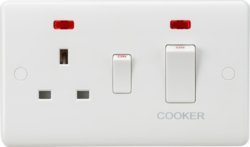 Curved Edge 45A Double Pole Appliance Switches and Sockets