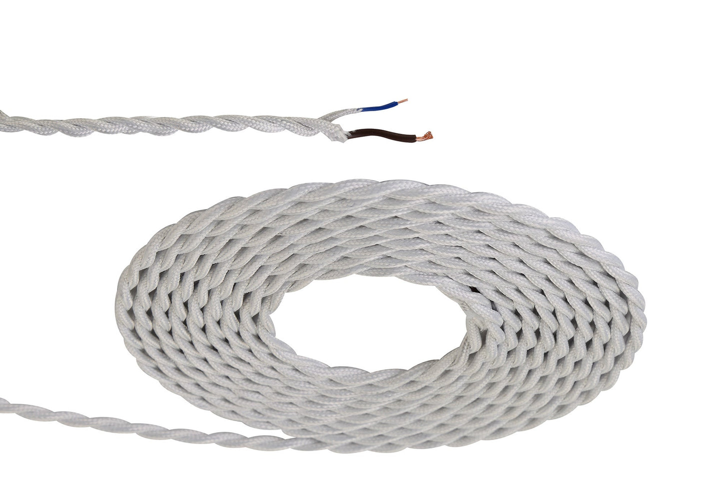 2 Core Braided and Twisted Cable for Lighting 0.75mm (25m roll)