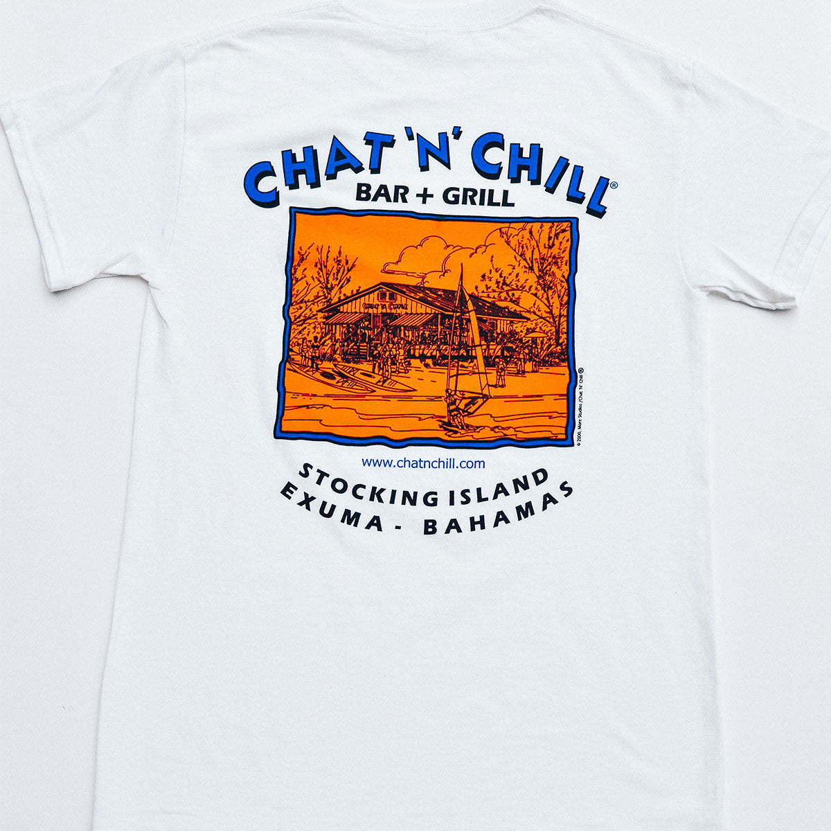 Chat N Chill Original T Shirt White Chat N Chill