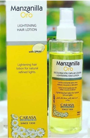 Buy Online Manzanilla Oro Lighting Hair Lotion 180ml مشقر البابونج الاسباني الطبيعي مانزينيلا اورا Markeetex