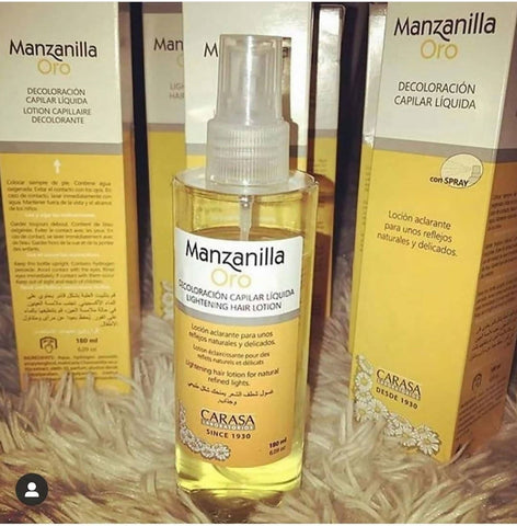 Buy Online Manzanilla Oro Lighting Hair Lotion 180ml مشقر البابونج الاسباني الطبيعي مانزينيلا اورا Markeetex