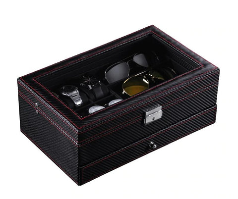 WATCH BOX CARBON FIBER SPECTACLES JEWELRY