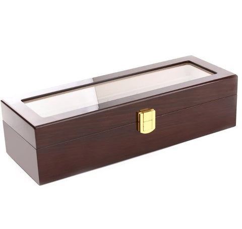 brown wooden watch box singapore