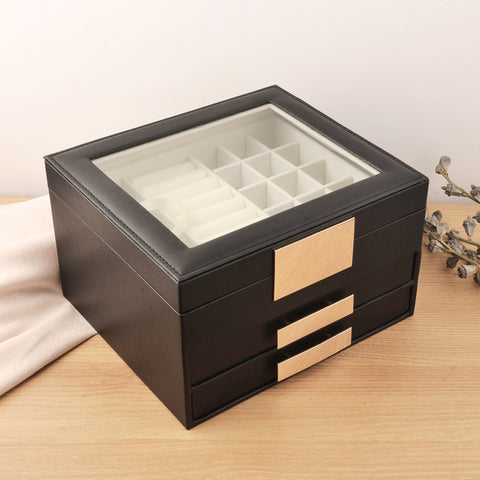 pu leather jewelry storage box for necklace earrings bangles