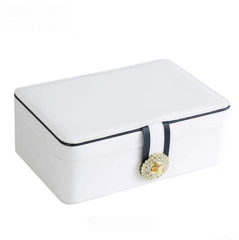 white pu jewelry storage box organizer case singapore