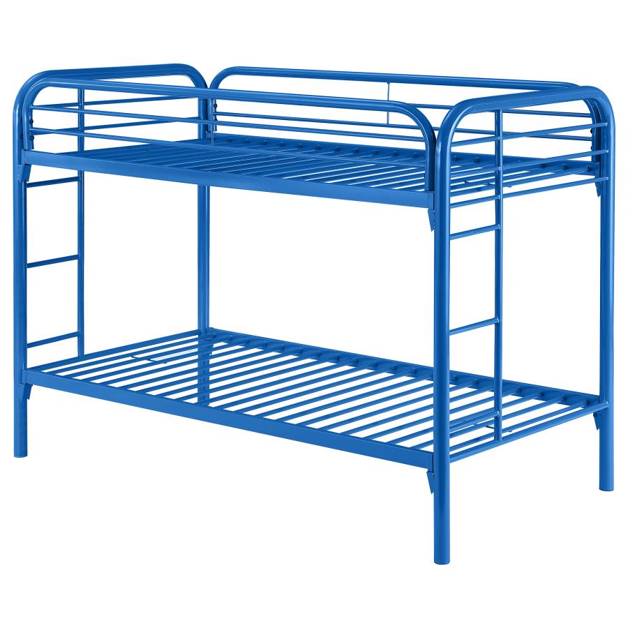 Blue Morgan Metal Twin Over Twin Bunk Bed