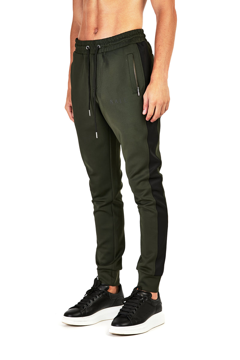 khaki track pants