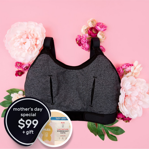 Lilu Massager + Bra now $99 and FREE Majka gift with purchase - increase milk supply and pump more milk with Lilu and Majka