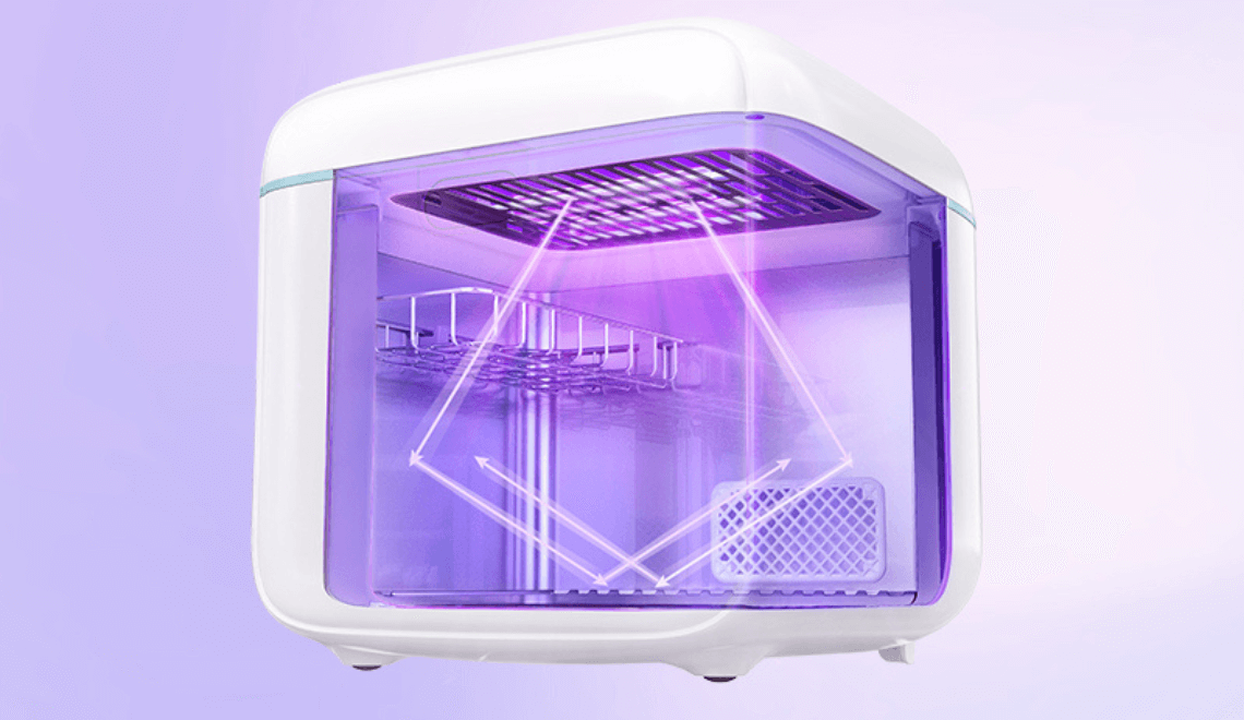 Papablic Esterilizador portátil con luz UV, mini caja desinfectante UV-C  para chupete y más, esterilización del 99.99% en 59 segundos, recargable  por