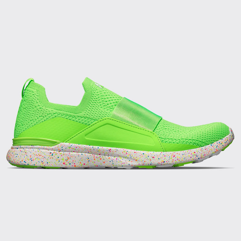 neon green running shoes