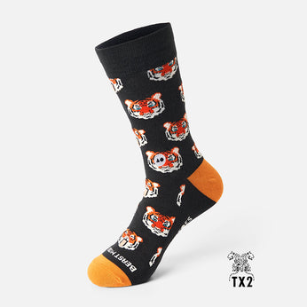 Tiger Socks, Orange - By Parquet. - Well Done Goods, by Cyberoptix