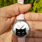 Reloj para Dama Tipo Piel GAIETY Diseño Gato