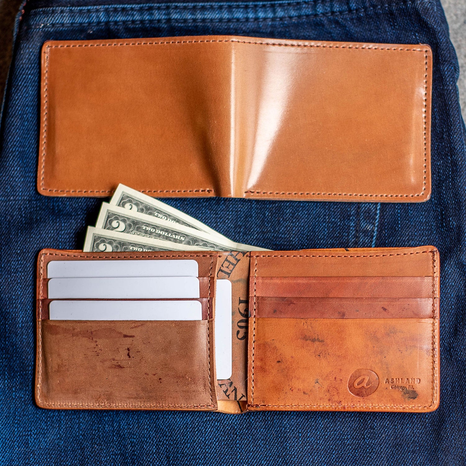 Ashland Leather Co. | Men's Leather Wallet - Tan Wallet - Horween Dublin