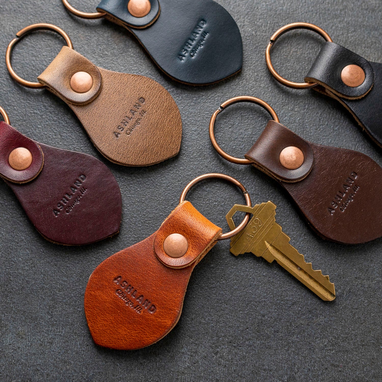 ROCKCOWLEATHERSTUDIO Handmade Genuine Natural Leather Key Holder
