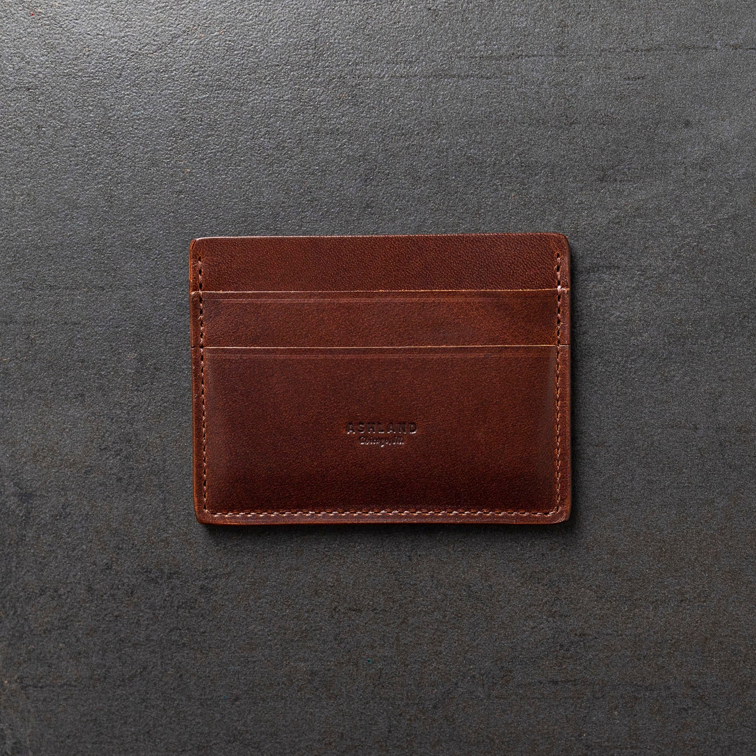 English Tan Leather Money Clip Wallet - Fiery Horween Character, Tan