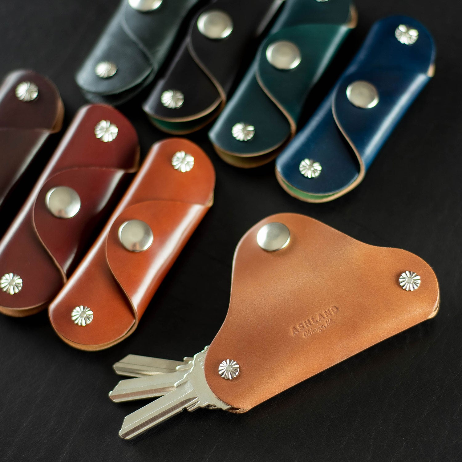 Ashland Leather Co. | Leather Keychain Belt Clip Reverse Black Shell