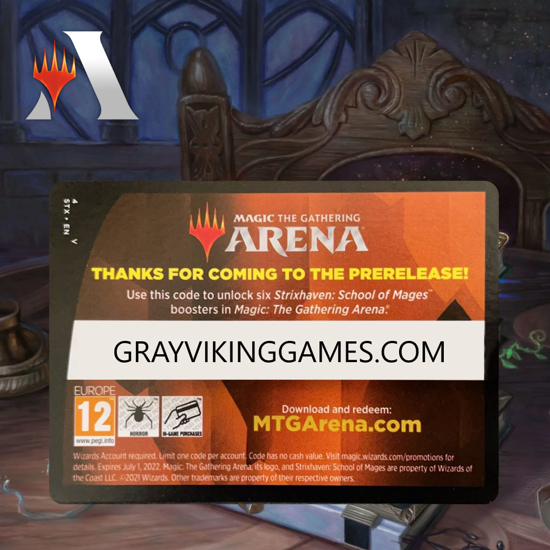 Mtg arena codes. Strixhaven Prerelease Packs.