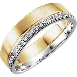 Two-Tone Diamond Duo Band