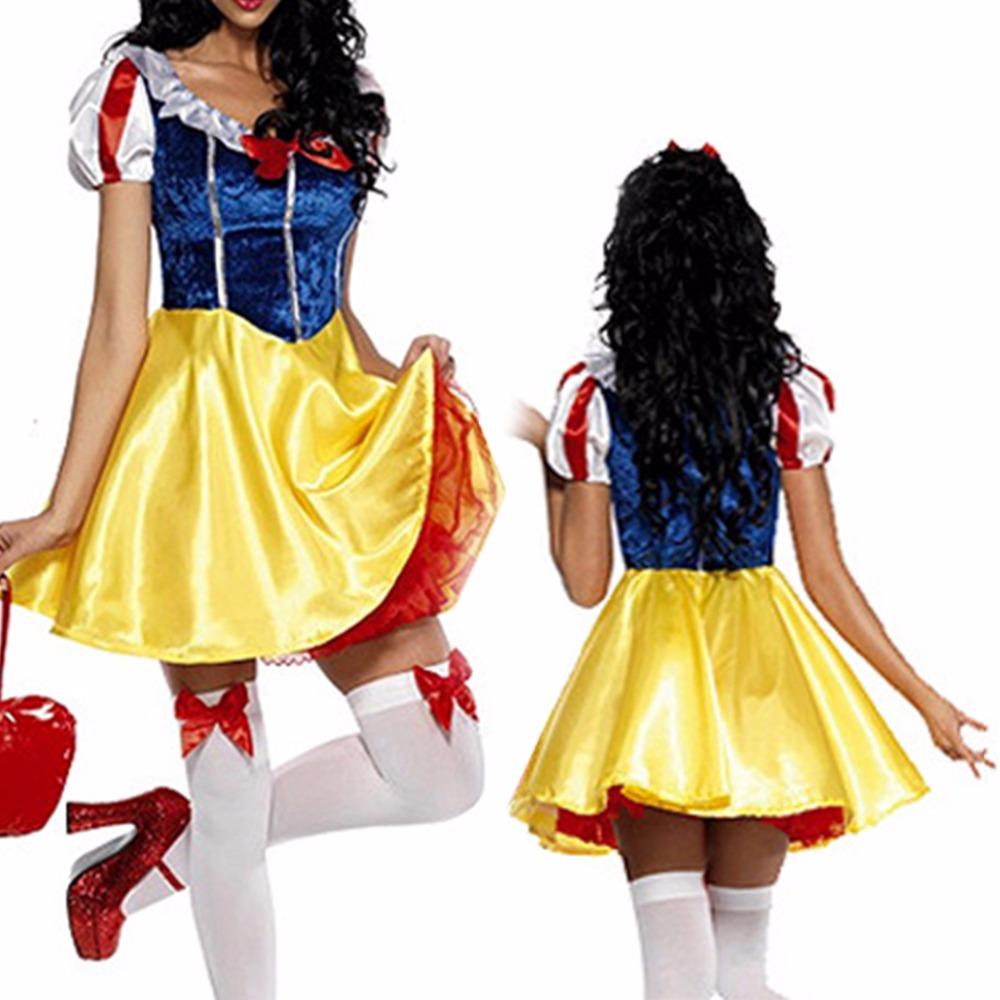 Free Shipping On Adult Snow White Costume Cosplay Fantasia Halloween Costumes Only 26 58