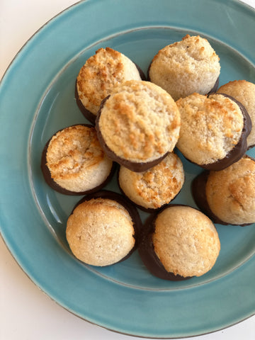 coconut macaroons gluten-free chocolate-dipped cookie dessert passover