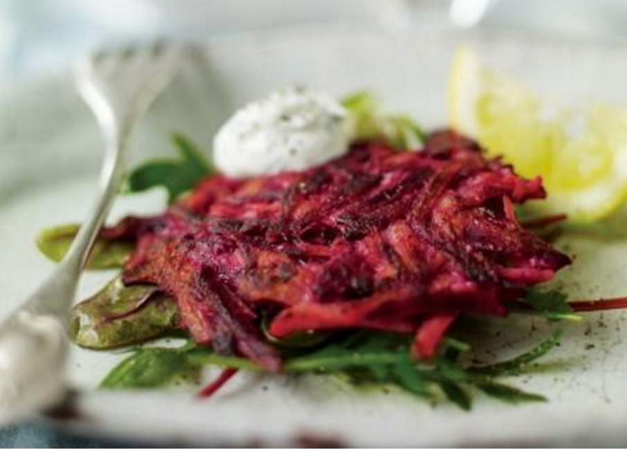 beet and carrot pancakes