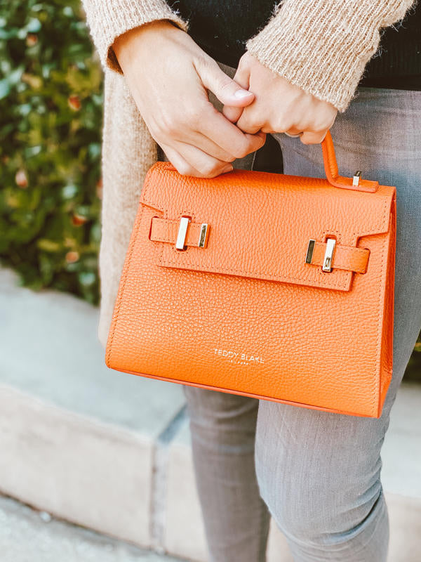 max new york purse Matching Change Bag Small Orange Canvas & Leather 10” x  7” 3” | eBay
