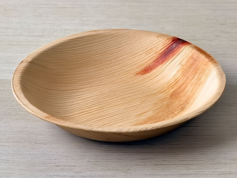 Round bowl. Тарелка глубокая лист. Миска лист. Areca 051398.