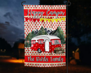 Personalized Happy Campers Garden Flag