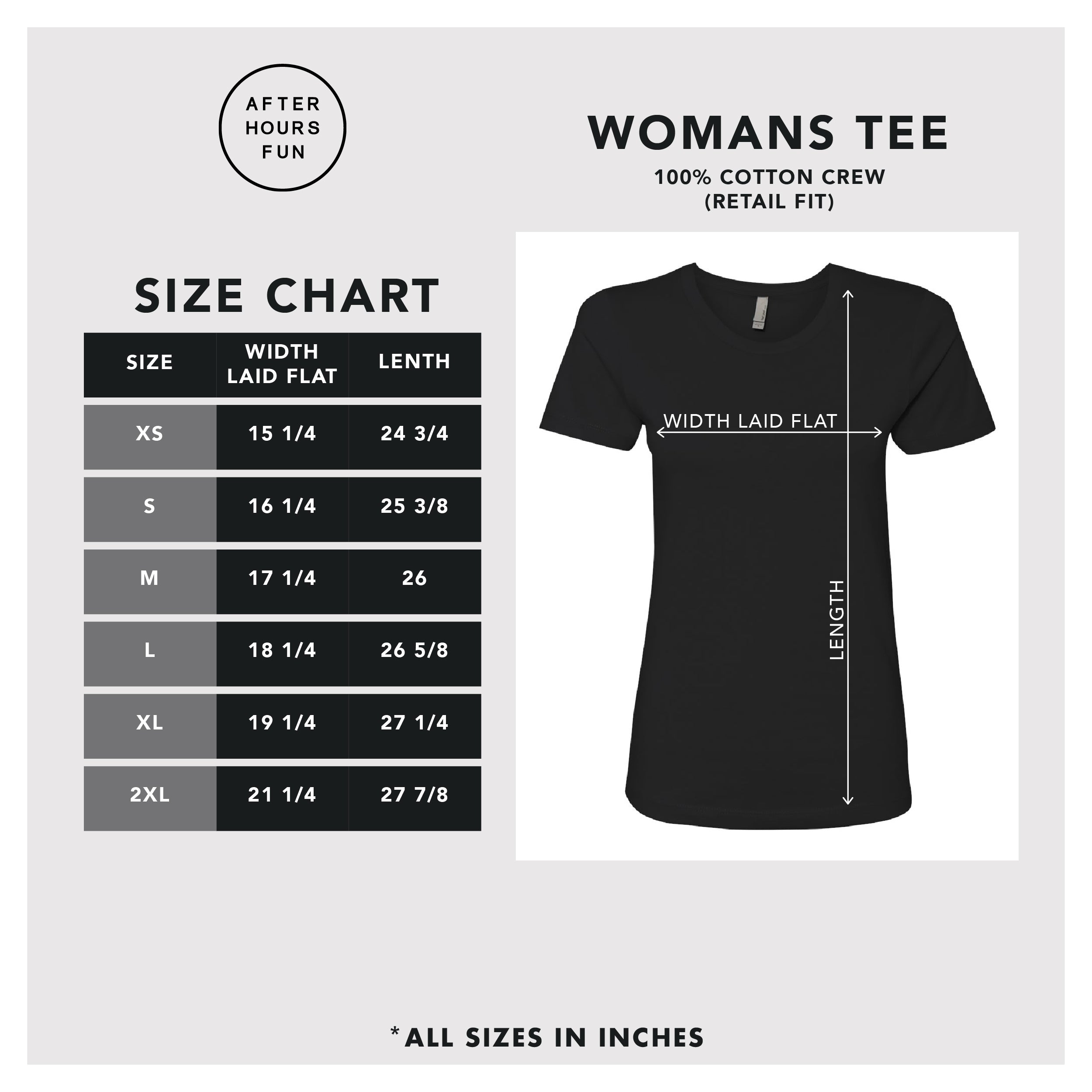 Copy of Womans Size Chart – AFTERHOURSFUN