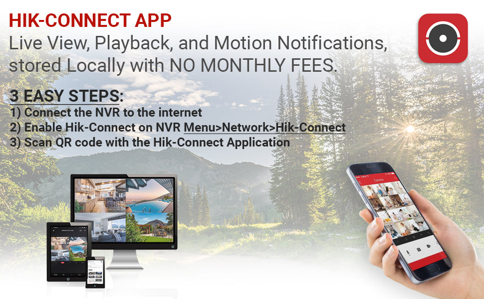Hikvision DS-7616NI-Q2/16P NVR Network Video Recorder Hik-Connect mobile app