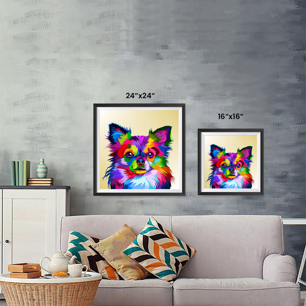 Little Dog, Cubism Pop Art Design Colorful Animals – EzPosterPrints
