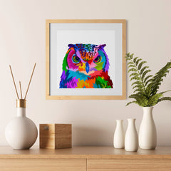 Owl, Cubism Pop Art Design Colorful Animals – EzPosterPrints