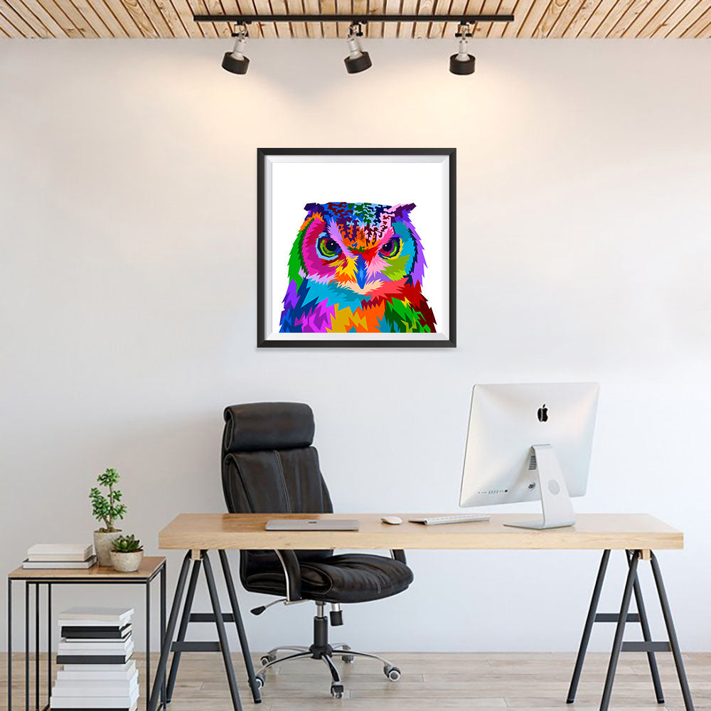 Owl, Cubism Pop Art Design Colorful Animals – EzPosterPrints