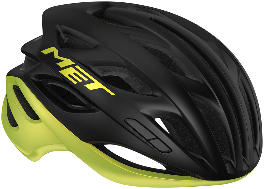 MET Estro MIPS Helmet - Black/Lime Yellow Metallic Glossy Large