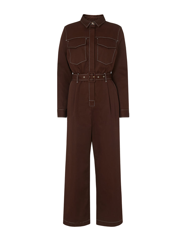 Blanca Chocloate Utility Jumpsuit | Women's Utility Jumpsuits | KITRI